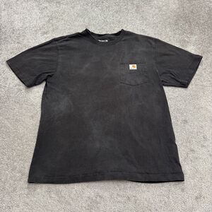 Carhartt K87 Loose Fit T-Shirt Mens Medium Black Crew neck Casual Pocket Tee